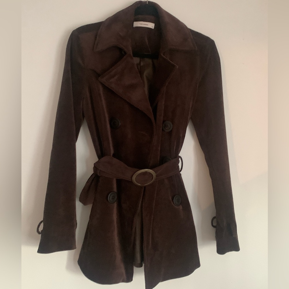 Brown corduroy spring coat